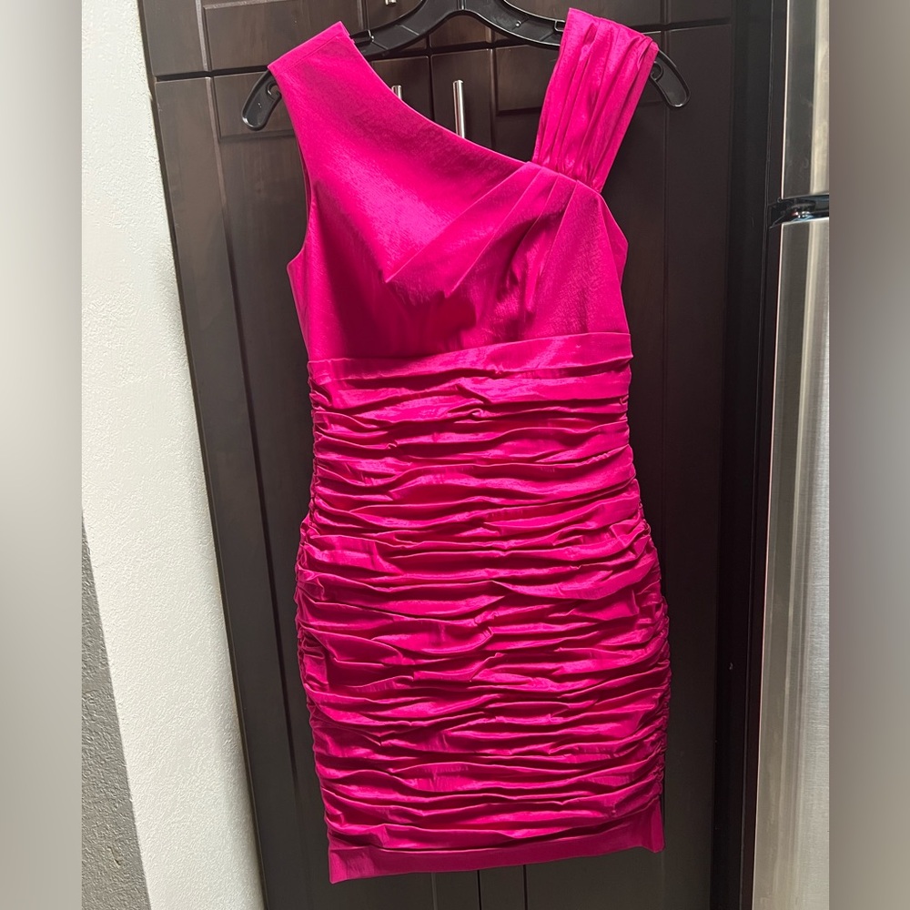 Calvin Klein Fuchsia One Shoulder Dress